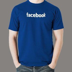 Authentic FACEBOOK Logo T-SHIRT - BLUE - XS